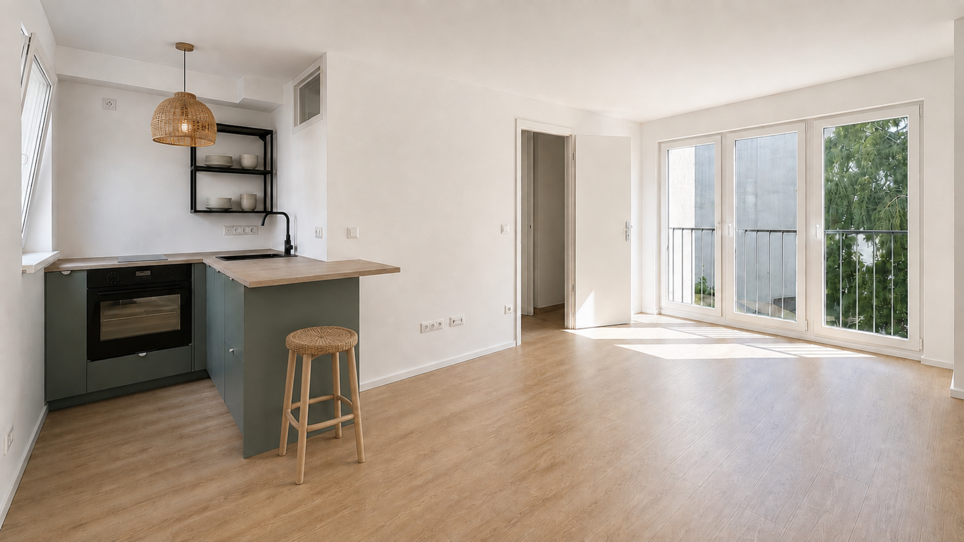 Saniertes Single-Apartment mit neuer Einbauküche
